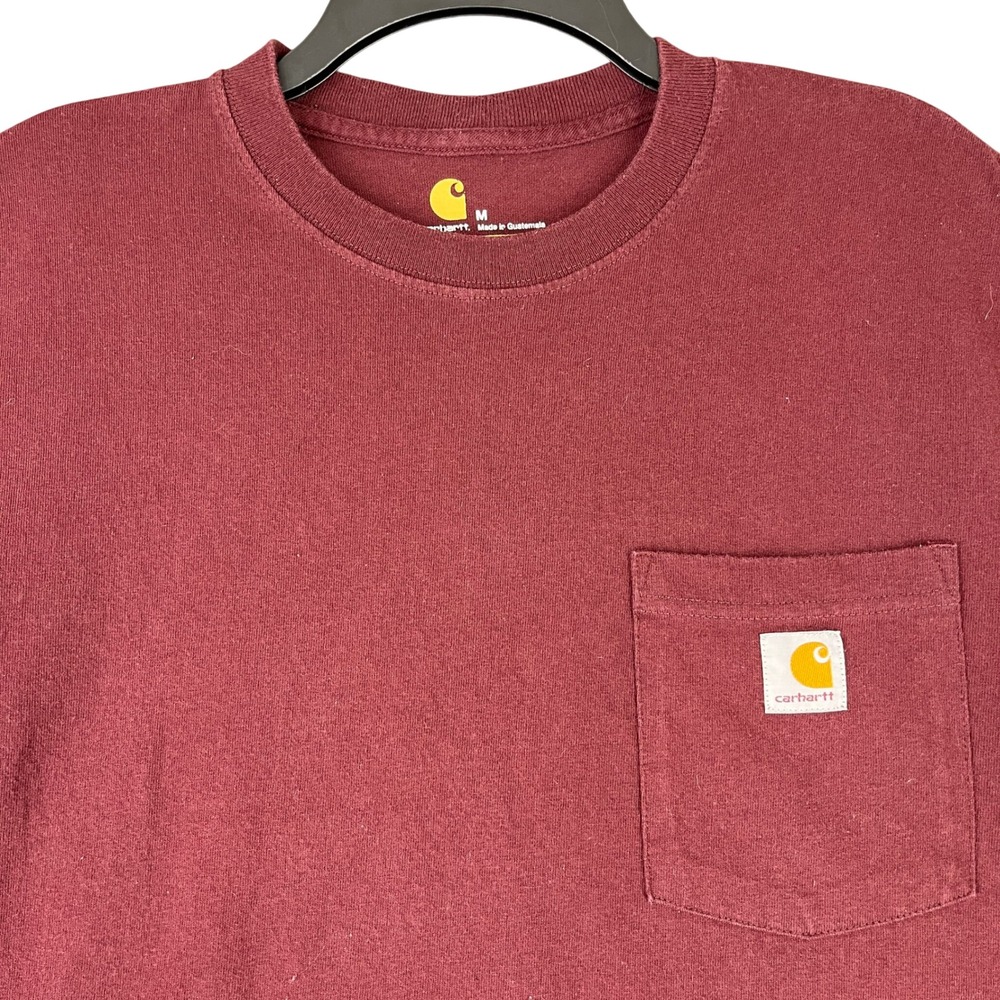 Carhartt Mens Burgundy Original Fit Pocket‎ T Shirt Size M K87 PRT